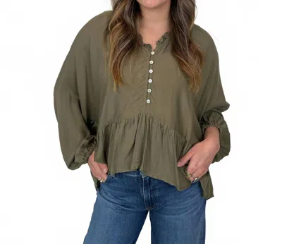 Khush Giardini Top In Solid Bancha In Green