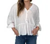 Khush Giardini Top In Solid White In Red