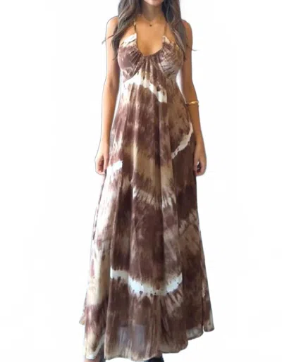 Khush Larch Maxi Dress In Brown Mocha In Pattern