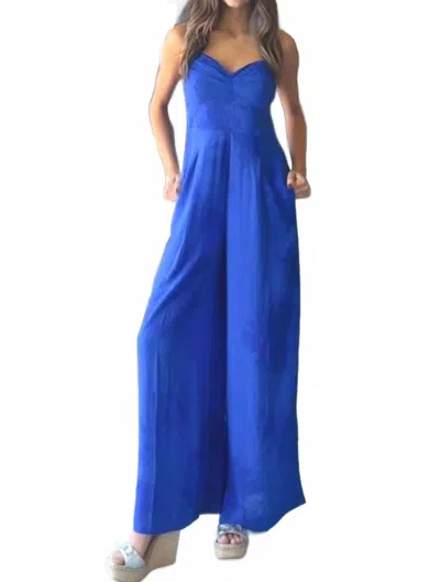 Khush Morena Tie Dye Murky Cobalt Jumpsuit In Blue