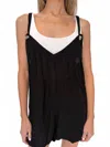 Khush Rocas Romper In Solid Black In Black