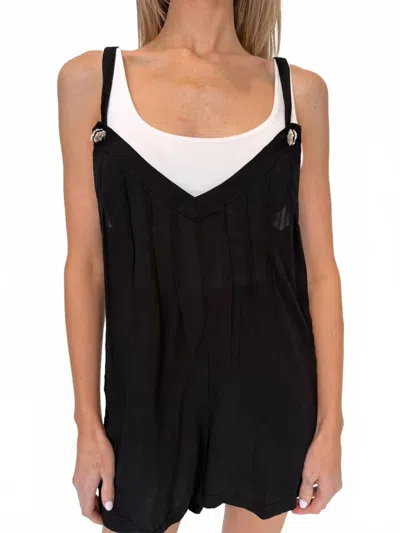 Khush Rocas Romper In Solid Black In Multi