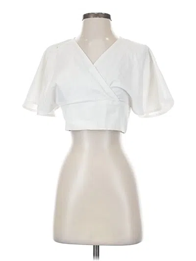 Pre-owned Khush Short Sleeve Blouse In White