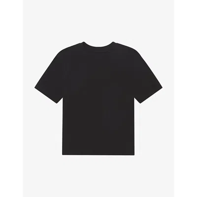 Khy Womens Black Cropped Stretch-cotton Jersey T-shirt