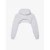 KHY KHY WOMEN'S HEATHER GREY CROPPED DROPPED-SHOULDER COTTON HOODY
