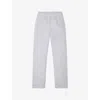 KHY KHY WOMEN'S HEATHER GREY WIDE-LEG MID-RISE COTTON-TERRY JOGGING BOTTOMS
