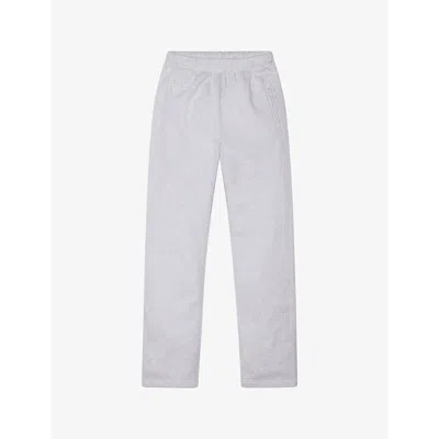 Khy Womens Heather Grey Wide-leg Mid-rise Cotton-terry Jogging Bottoms