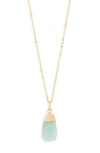 Ki-ele Amazonite Pendant Necklace In Gold