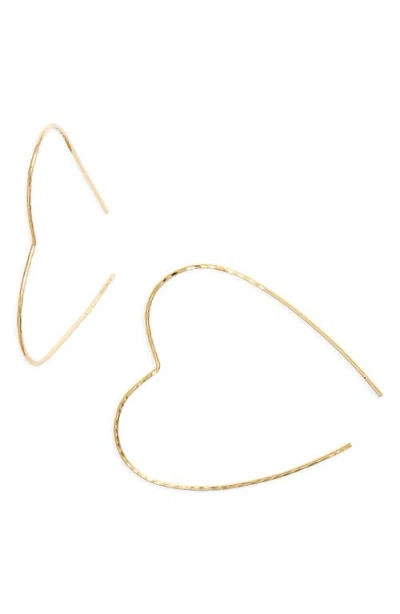 Ki-ele Classic Heart Threader Earrings In Gold
