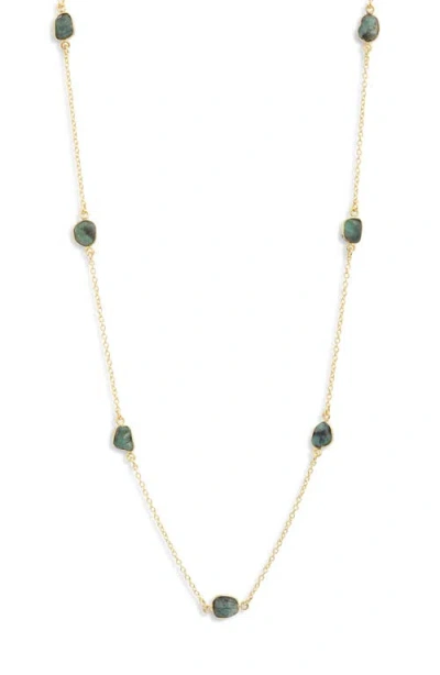 Ki-ele Emerald Station Long Necklace In Multi