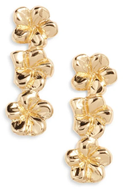 Ki-ele Melia Plumeria Stud Earrings In Gold