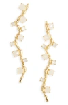 Ki-ele Sarai Moonstone & Quartz Stud Earrings In Gold