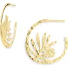 Ki-ele Small Palm Frond Hoop Earrings