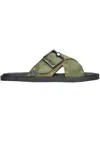 Kianid Suede Slides In Olive Green