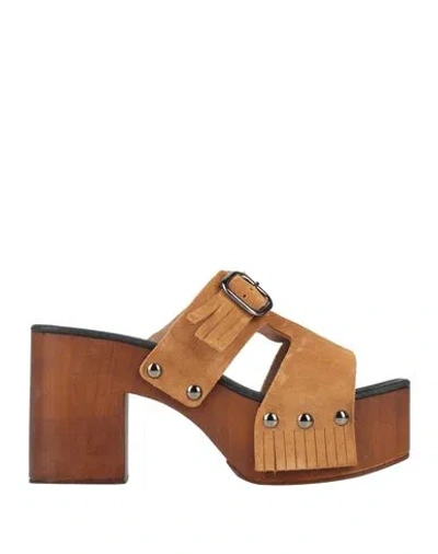 Kianid Woman Mules & Clogs Camel Size 9 Leather In Beige
