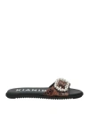 Kianid Woman Sandals Brown Size 6 Textile Fibers In Brown