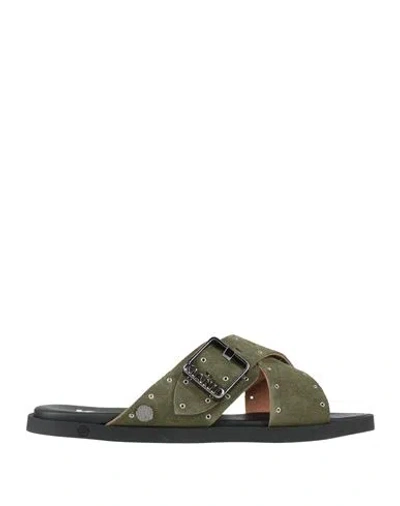 Kianid Woman Sandals Military Green Size 6 Leather