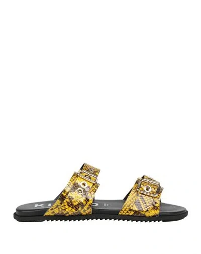 Kianid Woman Sandals Yellow Size 11 Textile Fibers