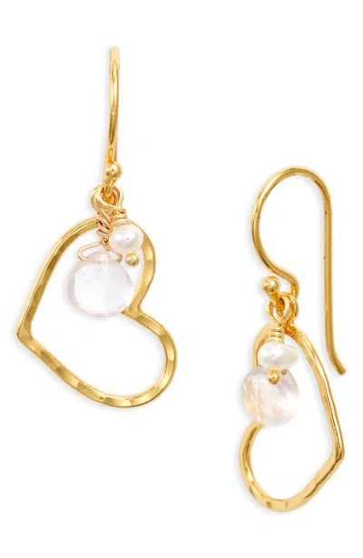 Kiara By Ki-ele Cherry Quartz Heart Drop Earrings