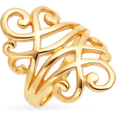 Kiara By Ki-ele Elaina Swirl Ring In Gold