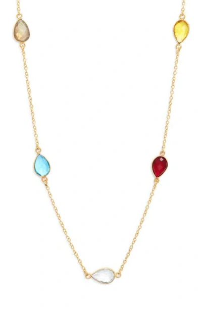 Kiara By Ki-ele Elisabeth Rainbow Station Necklace In Gold