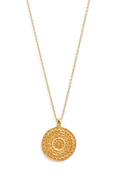 Kiara By Ki-ele Fez Mandala Pendant Necklace In Gold