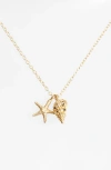 Kiara By Ki-ele Ki-ele Sea Star & Shell Pendant Necklace In Gold