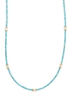 Kiara By Ki-ele Taylor Apatite & Freshwater Pearl Beaded Necklace In Blue