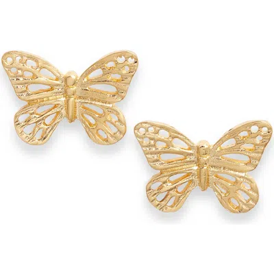 Kiara By Ki-ele Taylor Butterfly Stud Earrings In Gold
