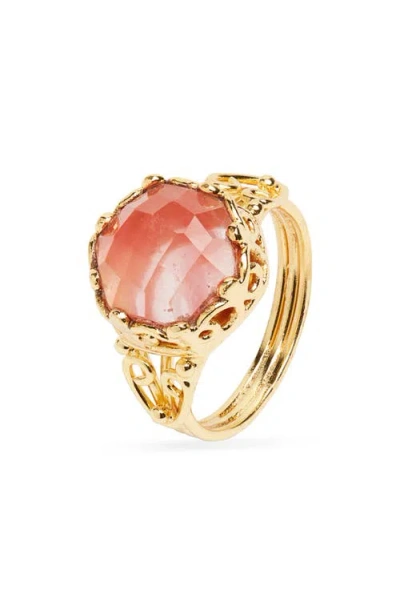 Kiara By Ki-ele Valentina Cherry Quartz Ring In Gold