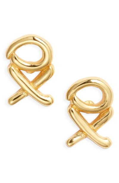 Kiara By Ki-ele Xo Stud Earrings In Gold