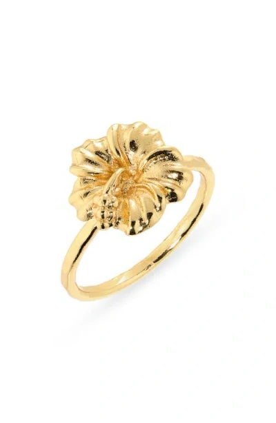 Kiara By Ki-ele Aloha Hibiscus Ring In Gold