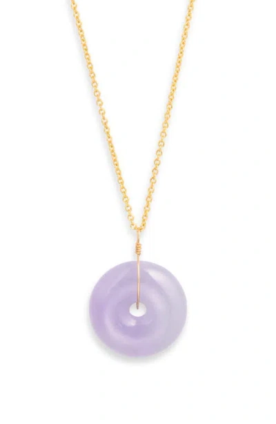 Kiara By Ki-ele Maia Purple Jade Pendant Necklace In Gold