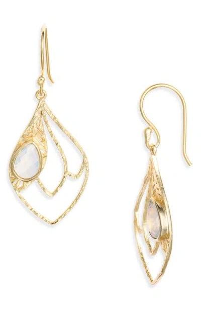 Kiara By Ki-ele Mariposa Wings Opalite Drop Earrings In Gold