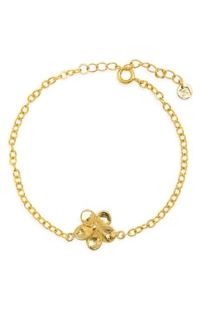 Kiara By Ki-ele Melia Plumeria Pendant Bracelet In Gold