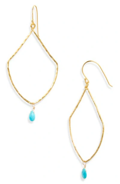 Kiara By Ki-ele Morocco Turquoise Drop Earrings In Gold