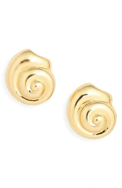 Kiara By Ki-ele Playa Seashell Stud Earrings In Gold