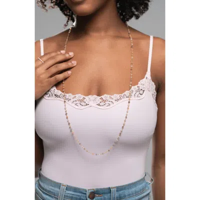 Kiara By Ki-ele Rhea Long Quartz Station Necklace In Gold