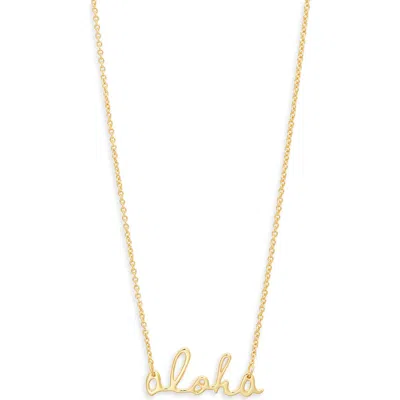 Kiara By Ki-ele Small Simply Aloha Necklace In Gold