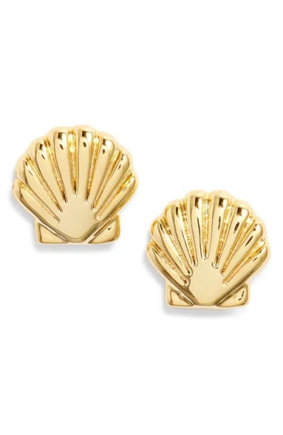 Kiara By Ki-ele Sunrise Shell Stud Earrings In Gold