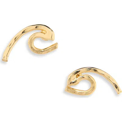 Kiara By Ki-ele Teeny Wave Stud Earrings In Gold