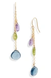 Kiara Conrad Kara Semiprecious Stone Drop Earrings In Gold