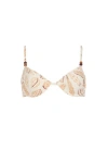 Kiby's Kibys Shell Tides Print Underwire Bikini Top In Neutral
