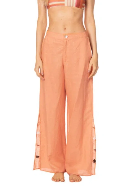 Kiby's Kids' Kibys Sunset Bazaar Tangerine Zenda Linen Pant With Gems