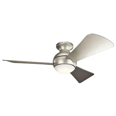 Kichler 44" Sola Satin Nickel Wet Rated Led Hugger Fan With Wall Control