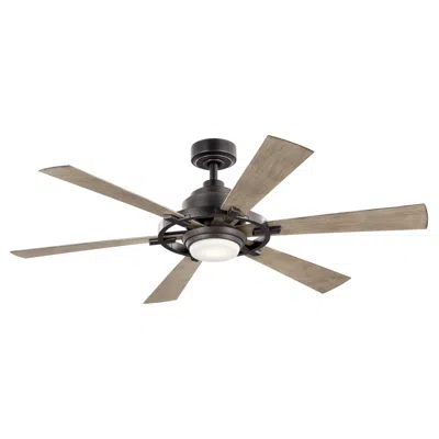Kichler 52"  Gentry Lite Anvil Iron Led Damp Rated Fan With Remote