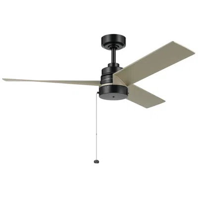 Kichler 52"  Spyn Lite Satin Black Silver Blades Pull Chain Ceiling Fan