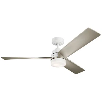 Kichler 52"  Spyn White And Silver Led Ceiling Fan With Wall Control