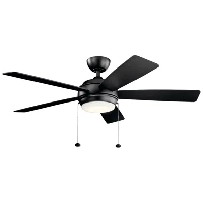 Kichler 52"  Starkk Satin Black Modern Pull Chain Led Ceiling Fan
