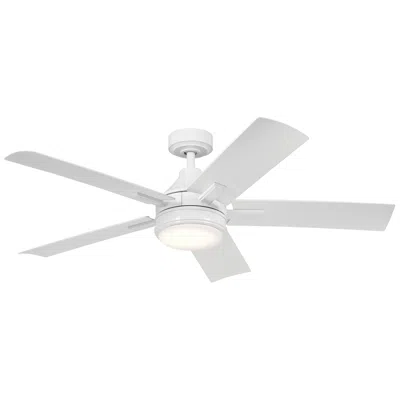 Kichler 52"  Tide Weather+ White Led Wet Ceiling Fan With Remote